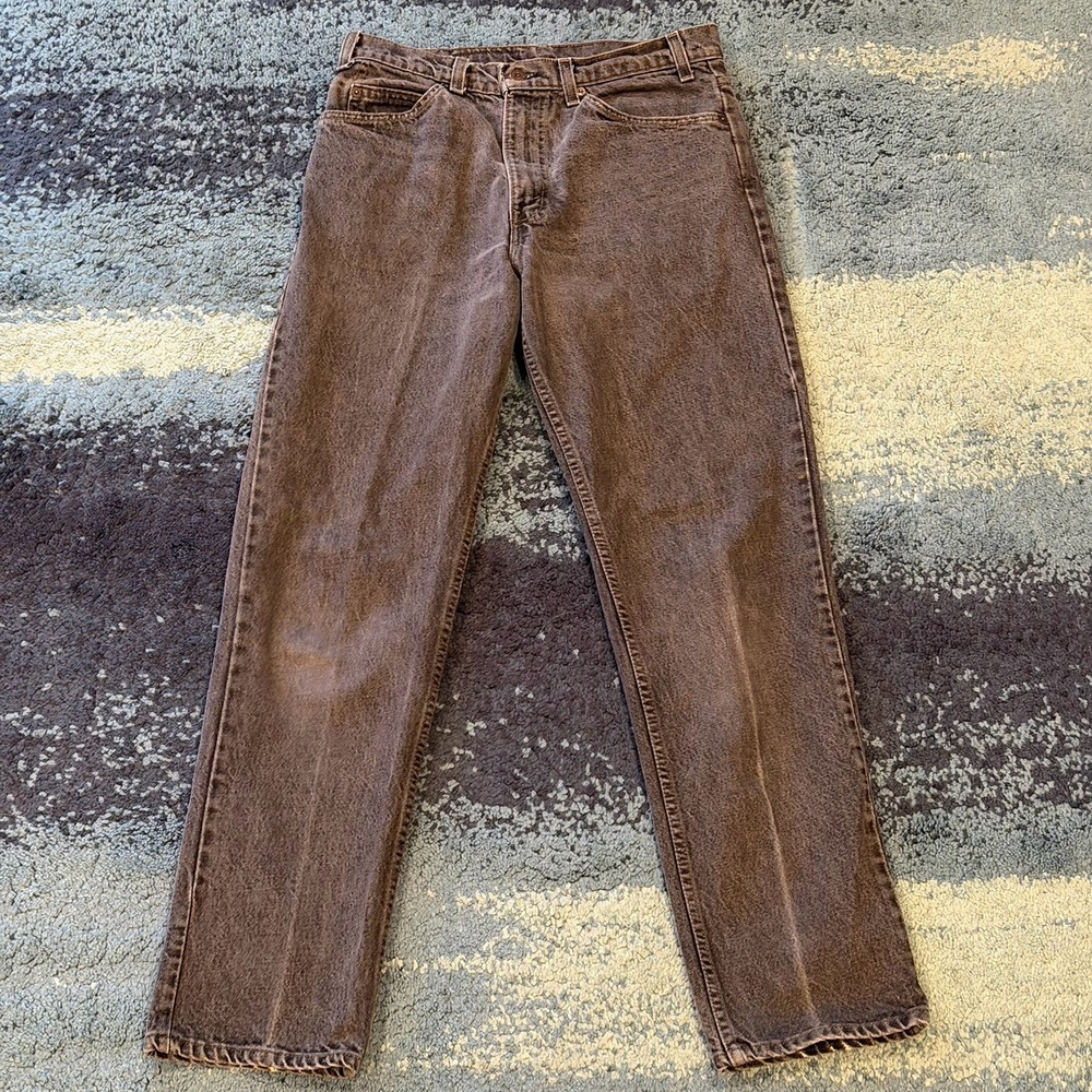 Vintage 90s Levi's 540 Relaxed Fit Straight Leg Gray Jeans Brown Tab Mens32x32